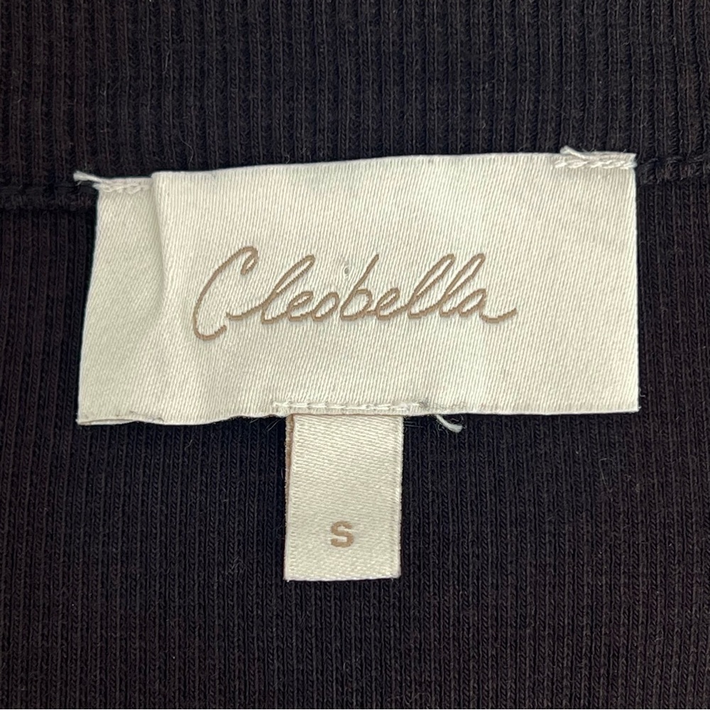 Cleobella Selma Black Midi Dress Puff Sleeve Embroidered Boho Cotton Size S - Picture 11 of 13